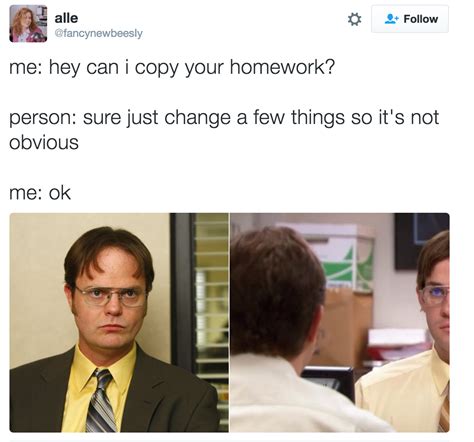 Office Example Can I Copy Your Homework Know Your Meme