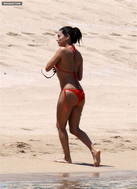 Eva Longoria Naked Butt Orange Bikini At Beach In Puerto Rico 2014 Nudbay