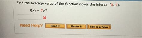 Examples include linear functions, quadrati. Solved: Find The Average Value Of The Function F Over The ...