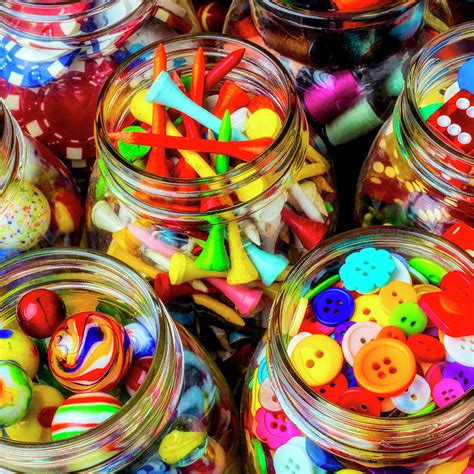 Jars Full Of Colorful Objects Photograph By Garry Gay Fine Art America