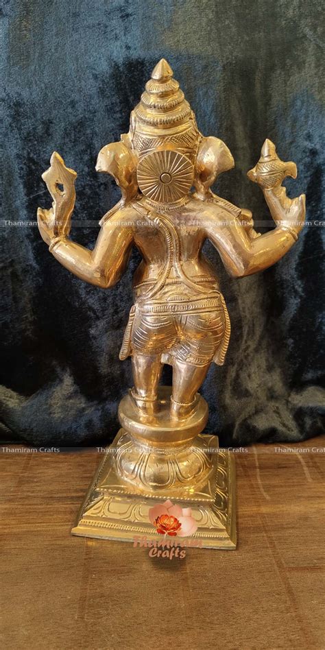 The Majestic Panchaloha Standing Ganesha 12 Inches Thamiram Crafts
