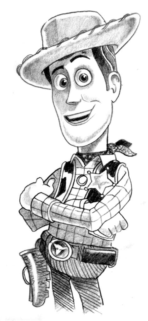 Woody Toy Story Pencil Drawing Sketch Coloring Page