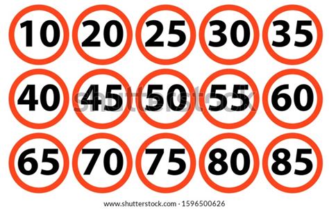 Set Speed Limit Signs Stock Vector Stock Vector Royalty Free