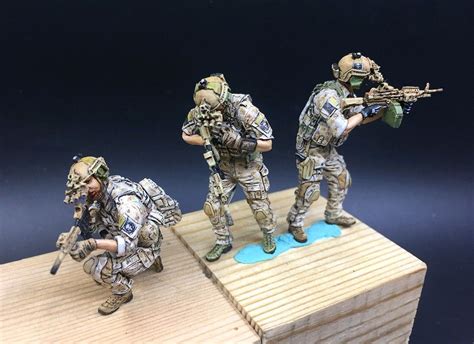 Us Navy Seals 3 Man Special Forces Aor1 Camouflage 1 35 Soldier Model