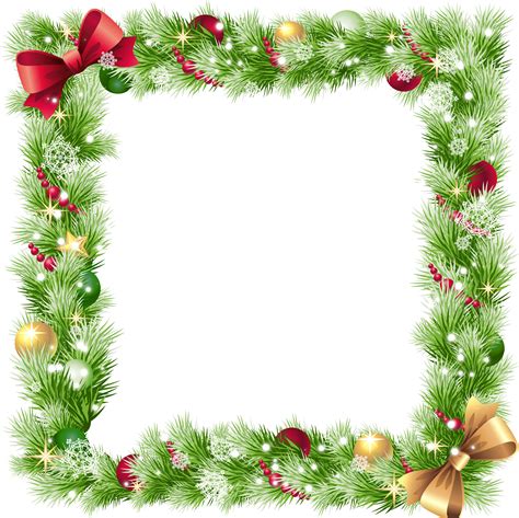 Lights garland isolated on transparent background vector. Christmas Border Transparent Background Clipart - Full ...