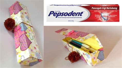 Ide Kreatif Membuat Kotak Pensil Dari Kardus Odol Recycle Toothpaste