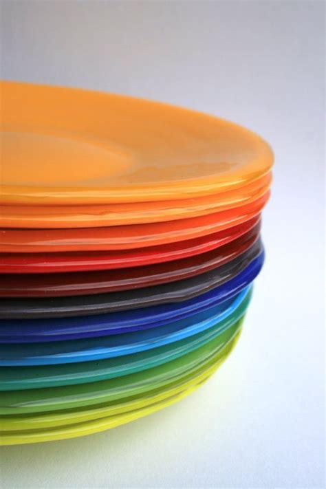 Bright Rainbow Colored Fused Glass Dinner Plate By Sweetceladon 4000