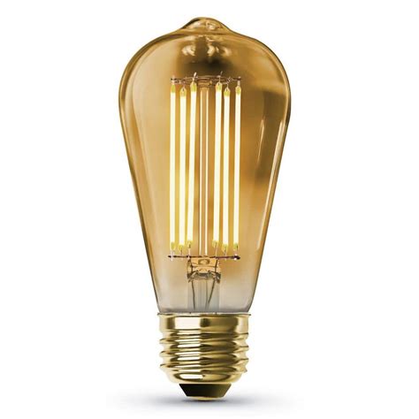 Feit Electric 100 Watt Equivalent St19 Dimmable Straight Filament Amber