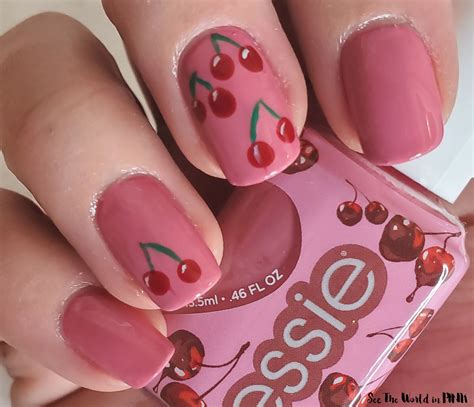 Manicure Monday Cherry Nail Art See The World In Pink