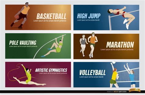 Sport Players Banners Vector Download