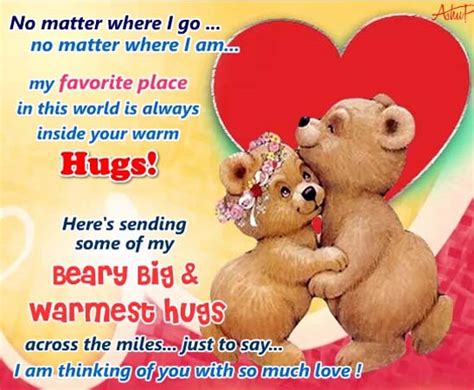 Your Hugs My Favorite Place In World Free Love Hugs Ecards 123