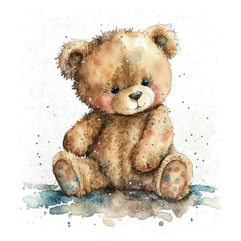 Watercolor Teddy Bear 10 Digital Clipart Bundle High Quality Images