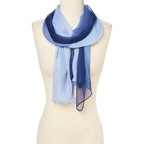 Oussum Navy Blue Ombre Winter Scarfs For Women Fashion Polyster And