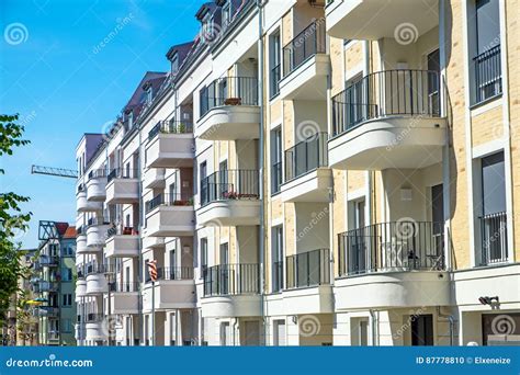 Row Of New Apartment Houses In Berlin Stock Photo Image Of Blue