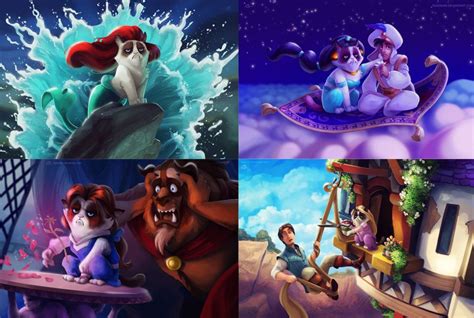 The Disney Grumpycat Grumpy Cat Disney Disney Fan Art Funny Disney