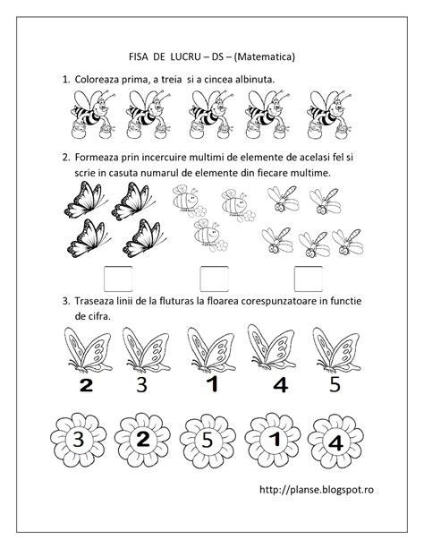 Planse De Colorat Si Fise Pentru Copii Ds Fise De Lucru