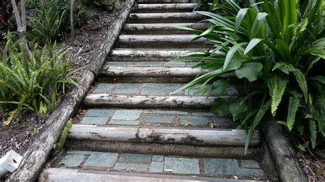 Building wooden steps with treated pine sleepers