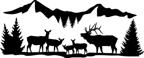 Stag moose elk deer animal mammal. High Country Harem Elk Wall Decal