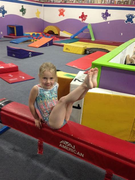 Barefoot Little Girl Gymnastics