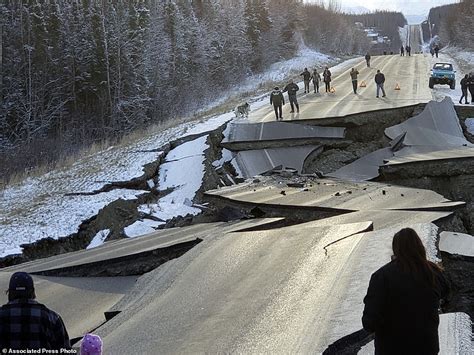 The Power Of Alaskas Earthquake Dramatic Aerial Images Show Devastated Roads Cracked By The