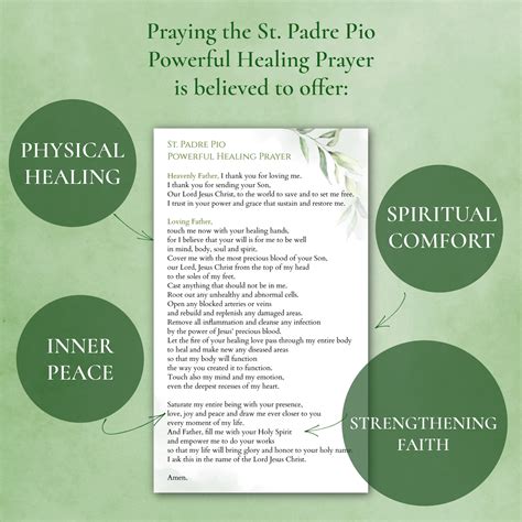 St. Padre Pio Healing Prayer Card Printable, Padre Pio Prayer Card