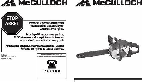 Mcculloch 610 Chainsaw Manual