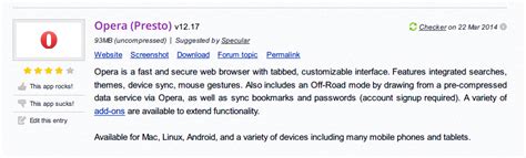 Opera Presto Browser Listing Suggestion The Portable Freeware