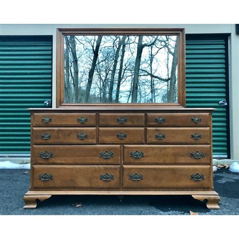 Ethan Allen Heirloom Maple Dresser And Mirror Chairish