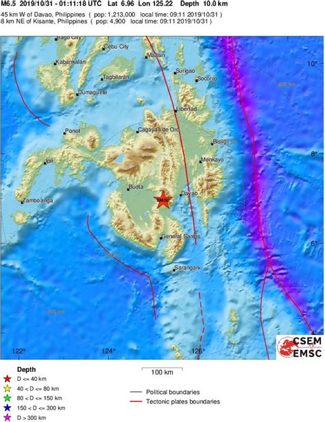 another strong earthquake hits mindanao shallow m6 5 philippines the watchers