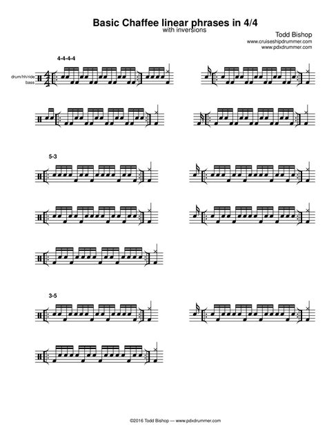 Cruise Ship Drummer Chaffee Linear Phrases In 44 With Inversions 01