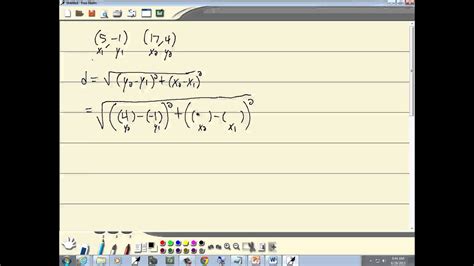 College Algebra Homework Distance Formula P0992370