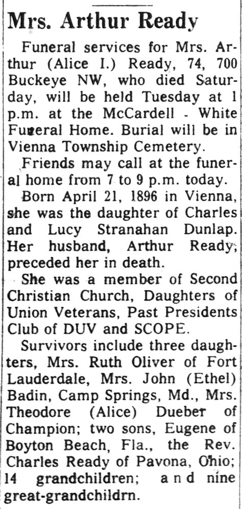 Alice Irene Dunlap Ready (1895-1971) - Find a Grave Memorial