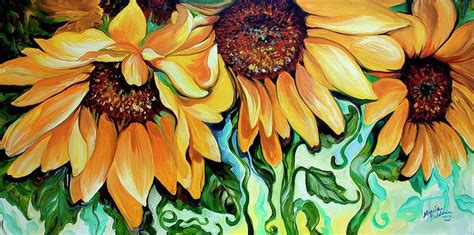 Large Sunflower Painting Sunflower Dance By Marcia Baldwin Canvas
