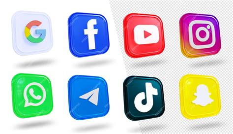 Premium Psd 3d Social Media Icons Social Media Logo Collection