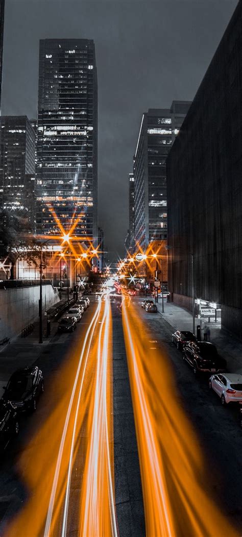 Samsung Galaxy A90 Wallpapers Night City Light Trail Photography