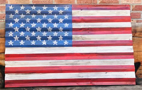 Corrugated Metal American Flag Sensi Decor