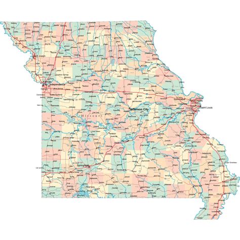 Road Map Of Arkansas And Missouri