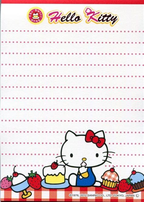 Sanrio Hello Kitty Sweet Dessert 8 Design Memo Pad 1 M1102 Hello
