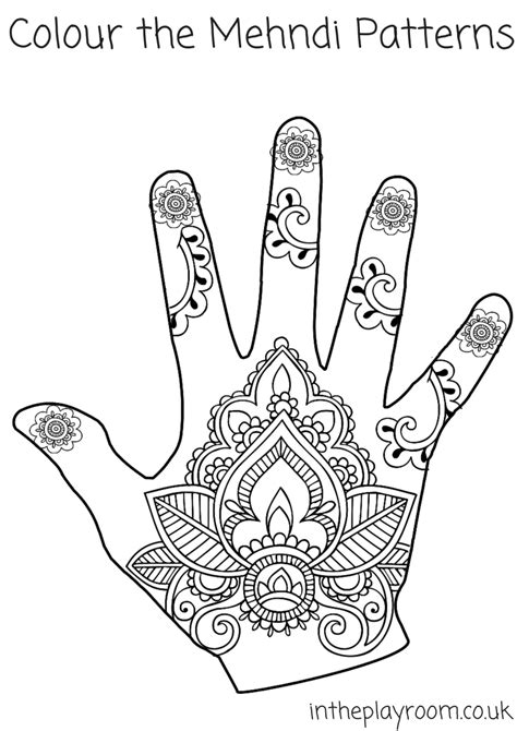 Mehndi Hand Colouring Pages In The Playroom
