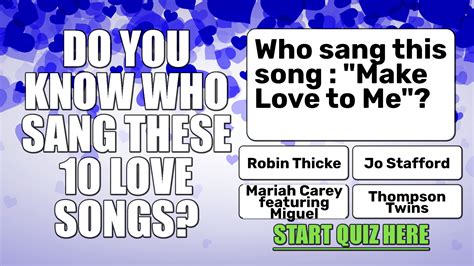 Who Sang These 10 Love Songs