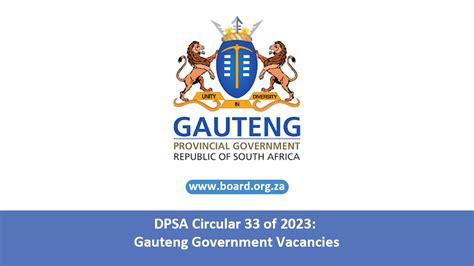 Dpsa Circular Of Gauteng Government Vacancies Board