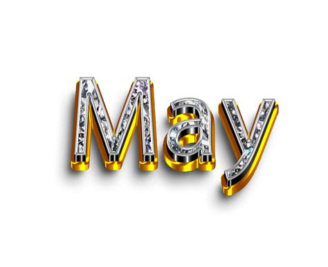 May Png Image Word May Png May Gold Diamond Text Png Word Art May