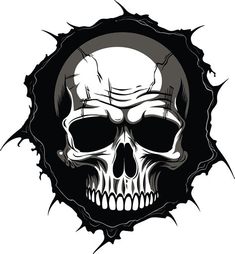 Eerie Awakening The Walls Intriguing Skull Emblem Emerging Skull The