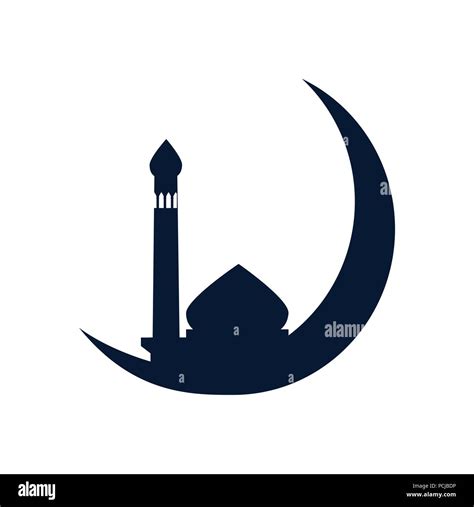 Crescent Moon Mosque Vector Illustration Graphic Design Stock Vector
