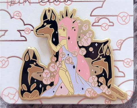cerberus and the queen hard enamel pin etsy