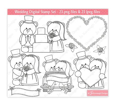Wedding Digital Stamps Bride Stamps Groom Stamps Wedding Etsy
