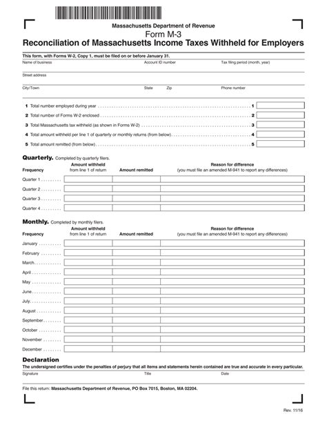 Massachusetts Form M 3 Fillable Printable Forms Free Online