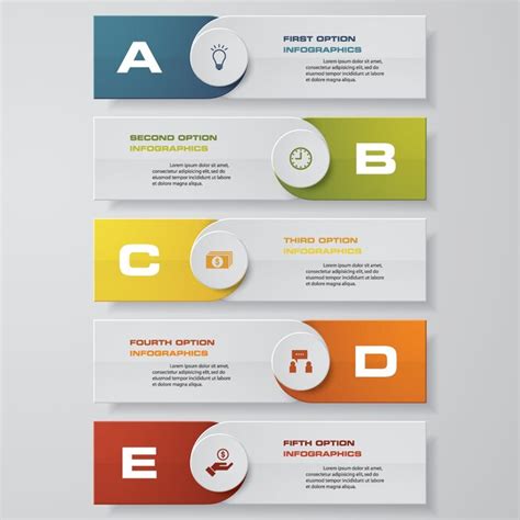 Infografika Szablon Dla Opcji Krok W Lub Proces W Premium Wektor