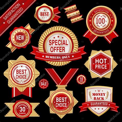 Golden Medal Label Collection Set Stock Vector Image By ©hstrongart