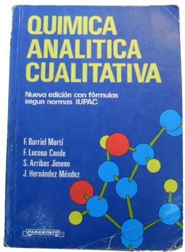 Quimica Analitica Cualitativa Arribas Jimeno Siro 9788428312530 Iberlibro